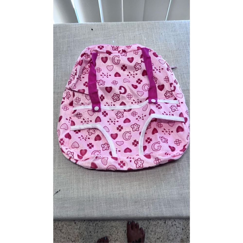 Girls Lovely Pink Adjustable 18” doll or American Doll Outdoor Backpack Travel C